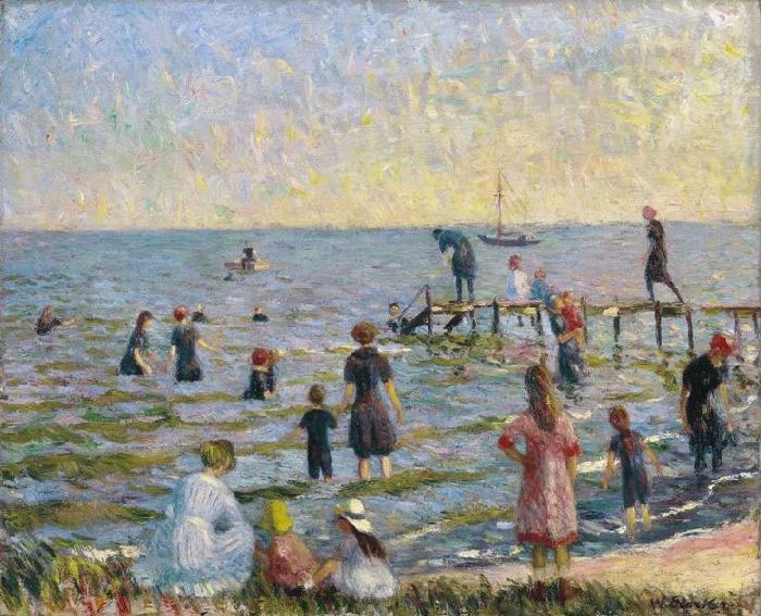 William Glackens Bathing at Bellport, Long Island oil painting picture